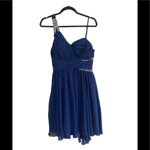 City Studio Womens Dress Sz 11 Navy Blue Rhinestone Formal